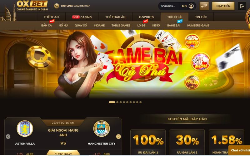 Kho trò chơi đồ sộ tại cổng game Oxbet