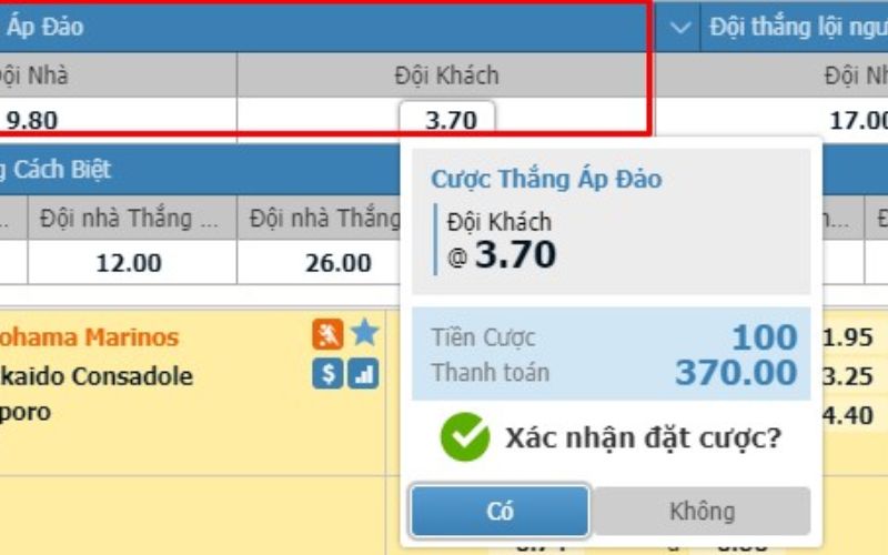 Hướng dẫn cách tính tiền kèo cược thắng áp đảo