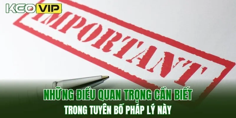 Miễn Trừ Trách Nhiệm - Nguyên Tắc Bảo Vệ Người Chơi 2 Những điều quan trọng cần biết trong tuyên bố pháp lý này